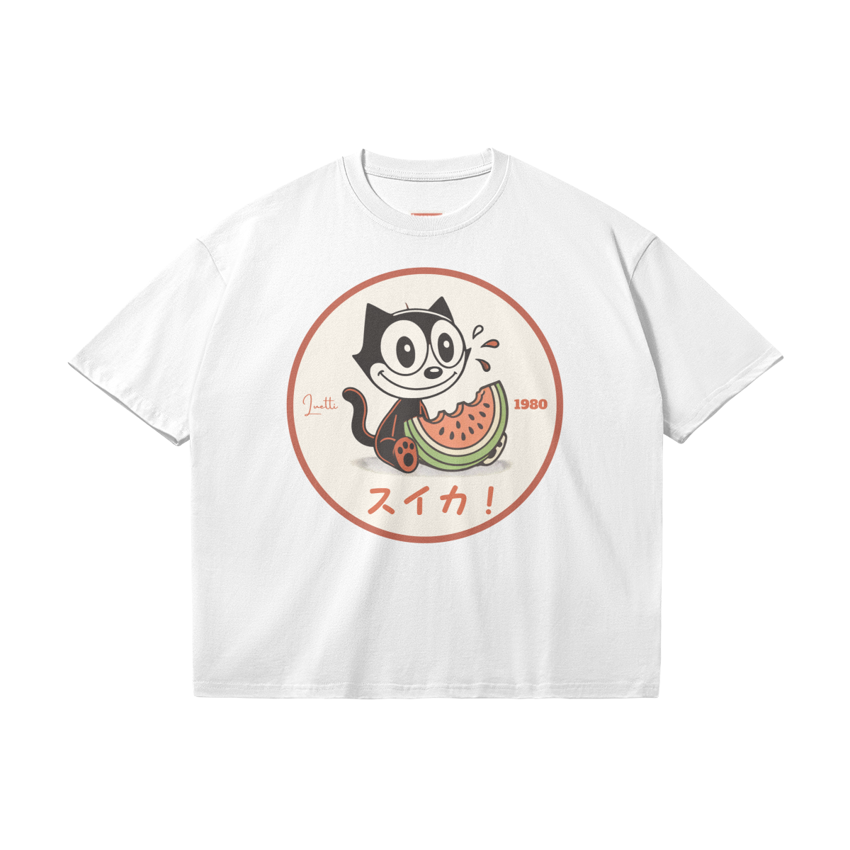 "Watermelon!" Japanese Script Loose T-shirt